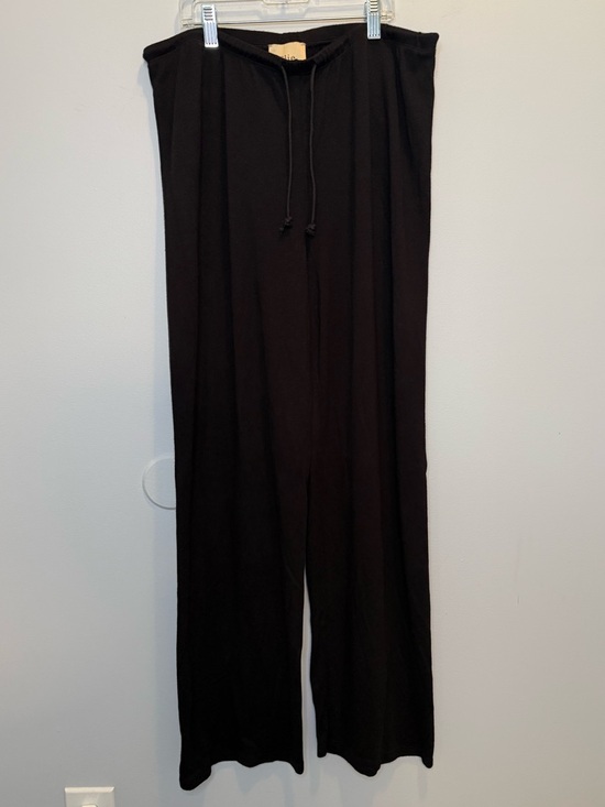 Elie Tahari Pants - Elie Tahari Black Wide Leg Lounge Pants Size L Viscose Cotton Cozy Minimalist